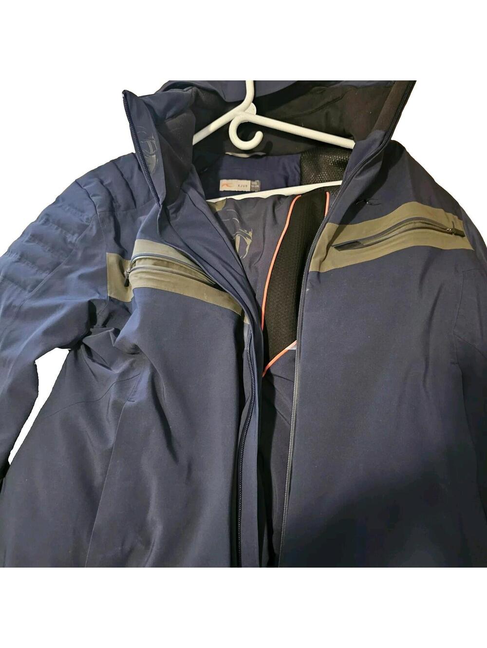 Kjus Ski Jacket Special Edition Blue Forest Green 52 XXL Small 1" Tear Snowboard